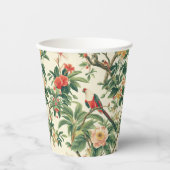 熱帯カラフルの花鳥 紙コップ (正面)