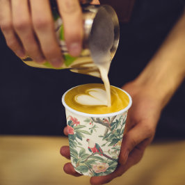 熱帯カラフルの花鳥 紙コップ