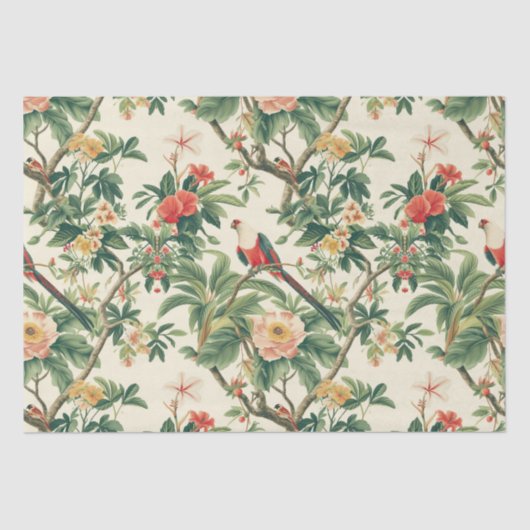 熱帯カラフルの花鳥 薄葉紙 (正面)