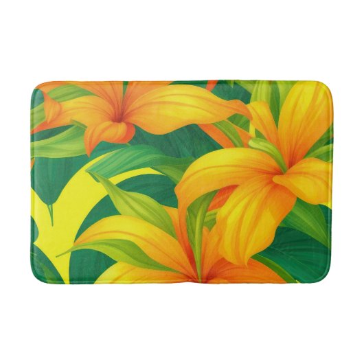 熱帯カラフルの花 バスマット (正面)