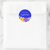 熱帯カラフルの花、蔵書票 ラウンドシール (バッグ)