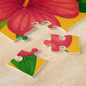 熱帯カラフルの風景の中の漫画の象 ジグソーパズル (側面)