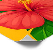 熱帯カラフルの風景の中の漫画の象 ポスター (角)