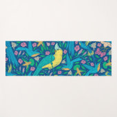 熱帯カラフルの鳥花パターン ヨガマット (正面(横))