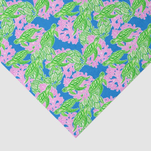 熱帯カラフルウミガメ模様 薄葉紙 (詳細)