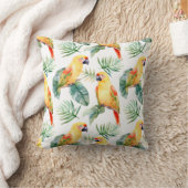 熱帯カラフルオウム模様 クッション (ブランケット)