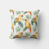 熱帯カラフルオウム模様 クッション (正面)