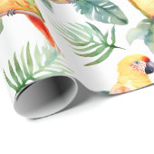 熱帯カラフルオウム模様 ラッピングペーパー (ロールコーナー)