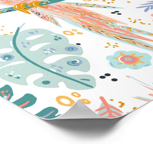 熱帯カラフルオウム ポスター (角)