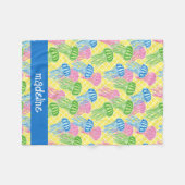 熱帯カラフルクラゲ模様パーソナライズされた フリースブランケット (正面(横))