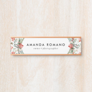 熱帯カラフルクリスマスポインセチア サインプレート