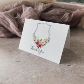 熱帯カラフルクレストフローラ結婚折り畳みTha サンキューカード