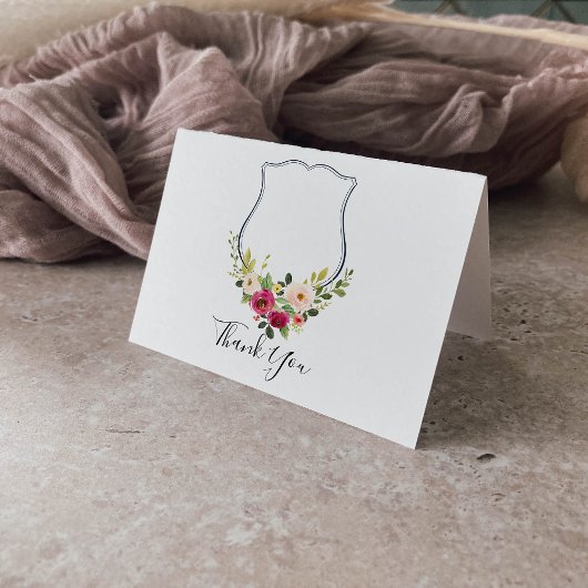 熱帯カラフルクレストフローラ結婚折り畳みTha サンキューカード