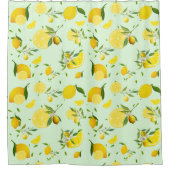 熱帯カラフルシトラス夏オレンジレモンスライス シャワーカーテン (正面)