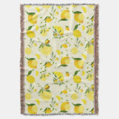 熱帯カラフルシトラス夏オレンジレモンスライス スローブランケット (正面縦)