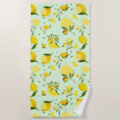 熱帯カラフルシトラス夏オレンジレモンスライス ビーチタオル (正面)