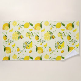 熱帯カラフルシトラス夏オレンジレモンスライス ビーチタオル