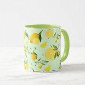 熱帯カラフルシトラス夏オレンジレモンスライス マグカップ (正面右)