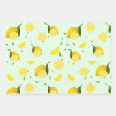 熱帯カラフルシトラス夏オレンジレモンスライス ラッピングペーパーシート (正面)