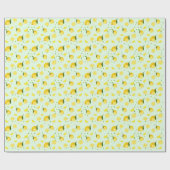 熱帯カラフルシトラス夏オレンジレモンスライス ラッピングペーパー (フラット)