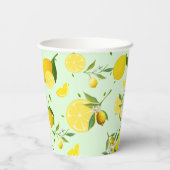 熱帯カラフルシトラス夏オレンジレモンスライス 紙コップ (裏面)