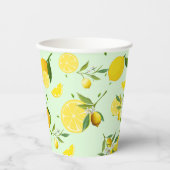 熱帯カラフルシトラス夏オレンジレモンスライス 紙コップ (正面)