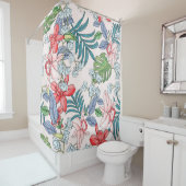 熱帯カラフルジャングルシームレスプリント シャワーカーテン (インサイチュ)