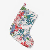 熱帯カラフルジャングルシームレスプリント スモールクリスマスストッキング (正面 (吊り時))