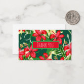 熱帯カラフルジャングルハイビスカス赤と緑 ノートカード (正面/裏面インサイチュ)