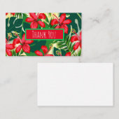 熱帯カラフルジャングルハイビスカス赤と緑 ノートカード (正面/裏面)