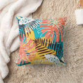 熱帯カラフルジャング離れルパターン クッション (ブランケット)