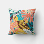 熱帯カラフルジャング離れルパターン クッション (裏面)