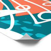 熱帯カラフルジャング離れルパターン ポスター (角)