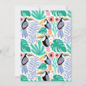熱帯カラフルトウカンの鳥の花赤ちゃんシャワー 招待状 (裏面)