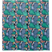 熱帯カラフルトカンの鳥花の植物 シャワーカーテン (正面)