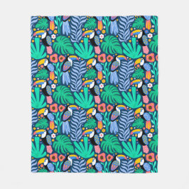 熱帯カラフルトカンの鳥花の植物 フリースブランケット