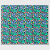 熱帯カラフルトカンの鳥花の植物 ラッピングペーパー (フラット)