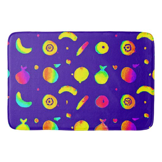 熱帯カラフルネオン果柄 バスマット (正面)