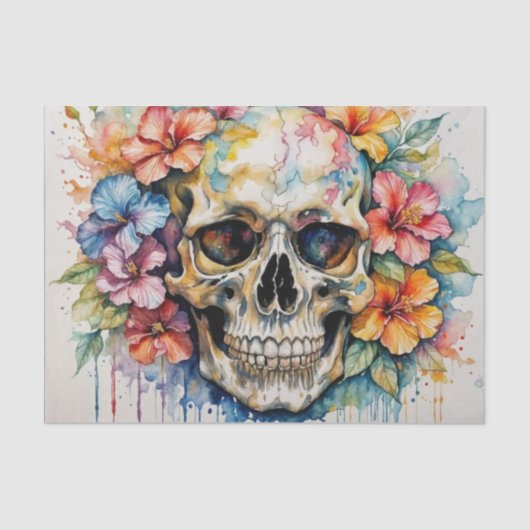 熱帯カラフルハイビスカススカルデクページ 薄葉紙 (正面)