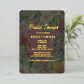 熱帯カラフルハイビスカスハワイアンサマーブライダル 箔招待状 (立ち正面)