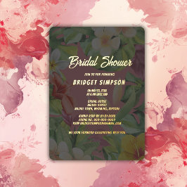 熱帯カラフルハイビスカスハワイアンサマーブライダル 箔招待状