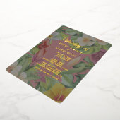 熱帯カラフルハイビスカスハワイア結婚サマー 箔招待状 (回転した状態)