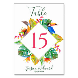 熱帯カラフルハワイアンフローラ結婚ズ テーブルナンバー