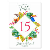 熱帯カラフルハワイアンフローラ結婚ズ テーブルナンバー (裏面)