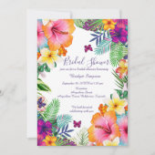熱帯カラフルハワイフローラブライダルシャワー 招待状 (正面)