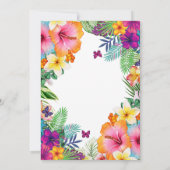 熱帯カラフルハワイフローラブライダルシャワー 招待状 (裏面)