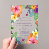 熱帯カラフルハワイフローラ結婚病 アクリル招待状 (インサイチュ (ポータブル))