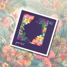 熱帯カラフルハワイフローラ結婚病 スタンダードカクテルナプキン