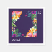 熱帯カラフルハワイフローラ結婚病 スタンダードカクテルナプキン (正面)