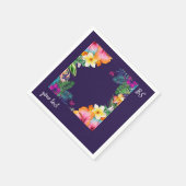 熱帯カラフルハワイフローラ結婚病 スタンダードカクテルナプキン (角)